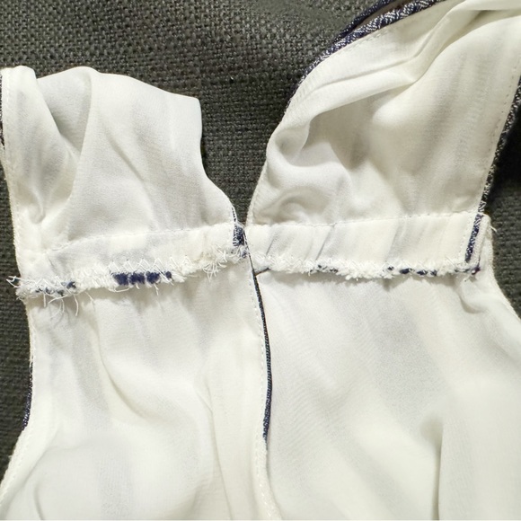 Alice + Olivia Laurice Knot Front Striped Wide Leg Jumpsuit in Blue/White Size 6 - Picture 15 of 16